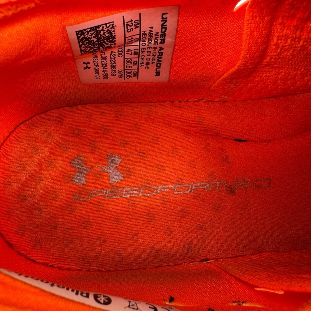 Under Armour HOVR Phantom RN Running Shoes Men’s Size 12.5 Orange Neon - Picture 11 of 12